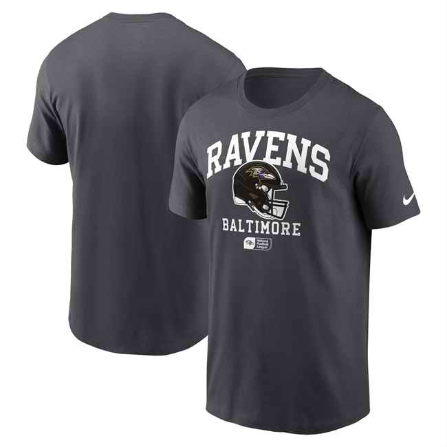 Men's Baltimore Ravens Anthracite Helmet Essential T-Shirt